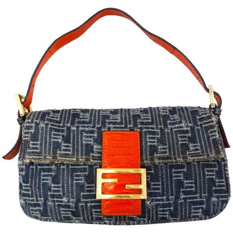 fendi baguette vintage white|fendi vintage denim bag.